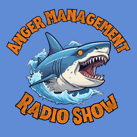 The Anger Management Radio Show Logo With A Shark 