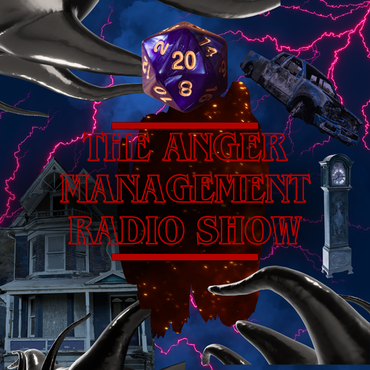 The Anger Management Radio Show (with d20 and pink lightning bolts)