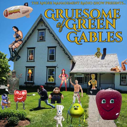 Gruesome Of Green Gables. The photo has Gruesome Geddes in front of the green gables museum 