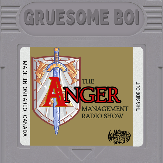 The Anger Management Radio Show as a video game cartridge 